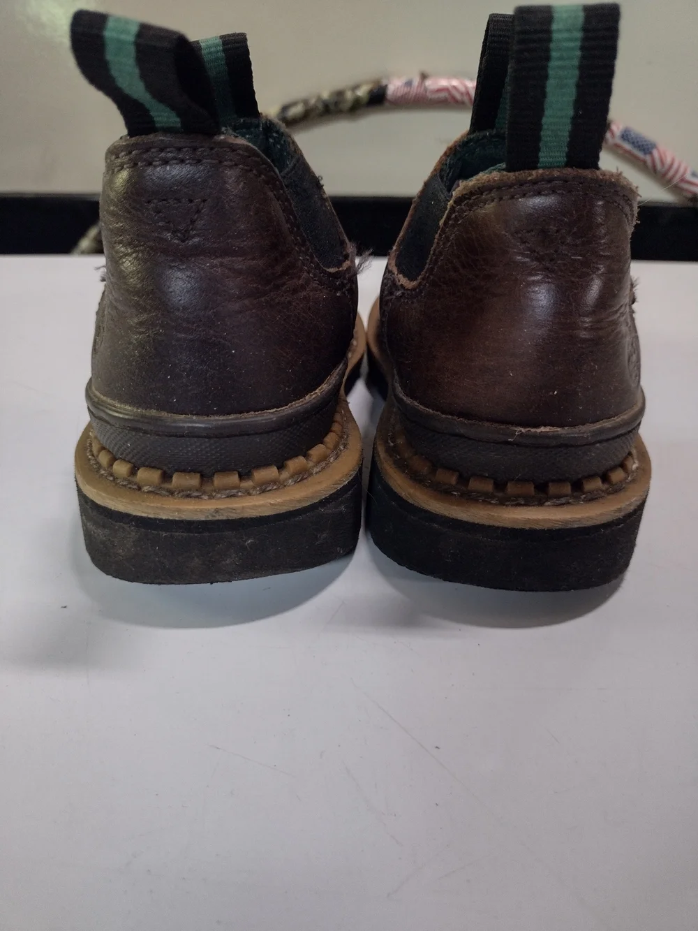Kids Slip-On Justin Boot, Romeos, Brown Leather Boots